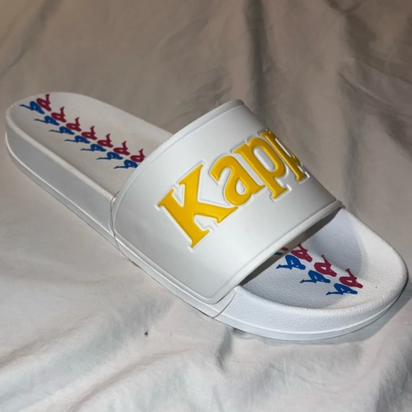 Kappa Slides Banda Adam 16 Pool Sandals White Kappa Red Blue slip on Sz 12 46 - Picture 4 of 7